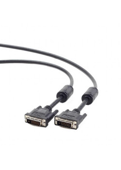 Кабель DVI-D dual link Cablexpert CC-DVI2-BK-6, 25M/25M, 1.8м, черный, экран, феррит.кольца, пакет {60} (081542)