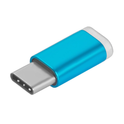 Greenconnect Переходник USB Type C на micro USB 2.0, M/F, Greenconnect, голубой, GCR-UC3U2MF-BL