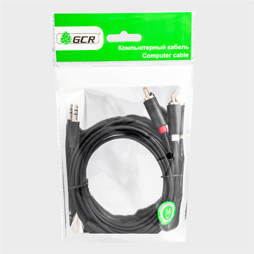 Greenconnect Кабель-переходник аудио 20.0m jack 3,5mm / 2 х RCA , черный, M/M, GCR-51731 Greenconnect Кабель-переходник аудио 20.0m jack 3,5mm / 2 х RCA , черный, M/M, GCR-51731
