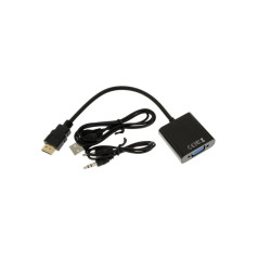 Переходник GoPower HDMI (m)-VGA (f) с питанием черный (1/200)