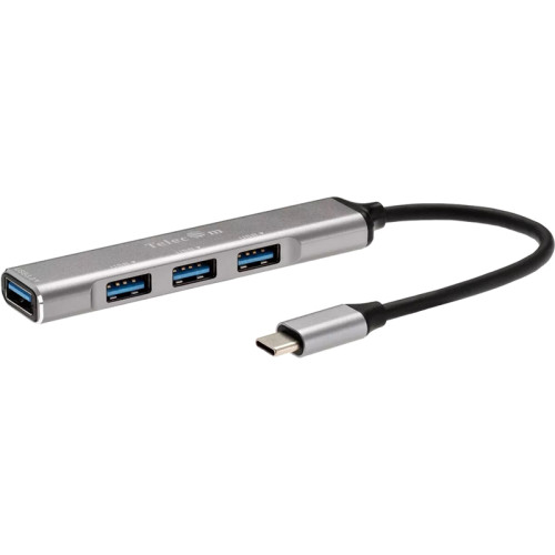 Переходник/ Переходник USB 3.1 Type-C-->USB3.0+3 USB2.0, Aluminum Shell, 0.2м Telecom <TA308C>