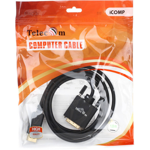 Кабель-переходник/ Кабель-переходник DP --> DVI_M/M 1,8м Telecom (TA668-1.8M) Кабель-переходник/ Кабель-переходник DP --> DVI_M/M 1,8м Telecom (TA668-1.8M)