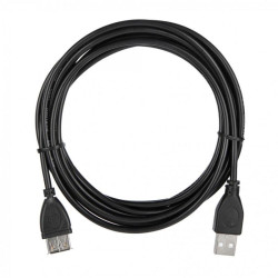 Кабель ACD-U2AAF-30L  ACD-U2AAF-30L  USB 2.0, A male - A feмale, ТТХ:  ACD-U2AAF-30L  (7/0.12BC+PE)*1P+(7/0.12BC+PE)*2C+7/0.12BC+AL+PVC OD4.0, Черный, 3м (742064)