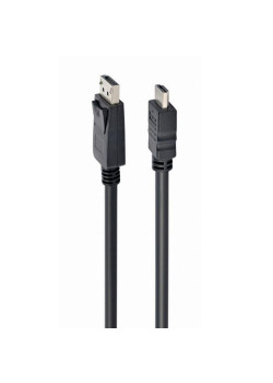 Кабель DisplayPort-HDMI Cablexpert CC-DP-HDMI-1M 1м, 20M/19M, черный, экран, пакет (CC-DP-HDMI-1M) (079990) {100}