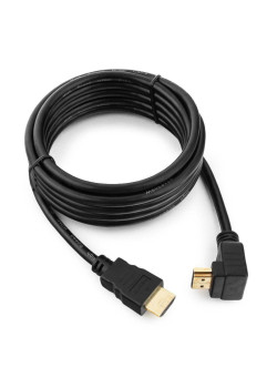 Кабель HDMI Cablexpert CC-HDMI490-10, 3.0м, v1.4, 19M/19M, углов. разъем, черный, позол.разъемы, экран, пакет (066037) {80}