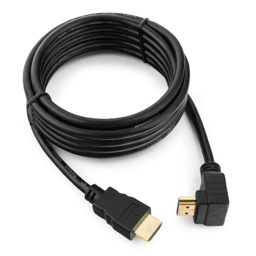 Кабель HDMI Cablexpert CC-HDMI490-10, 3.0м, v1.4, 19M/19M, углов. разъем, черный, позол.разъемы, экран, пакет (066037) {80}