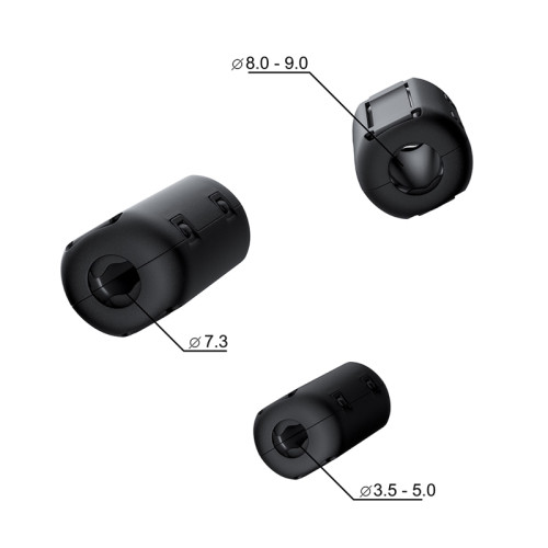 GCR Фильтр ферритовый сборный OD 3.5-5.0, черный (100 шт), GCR-53101