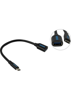 Адаптер-переходник Vention USB CM/ OTG USB 3.0 AF, гибкий - 0,15м.