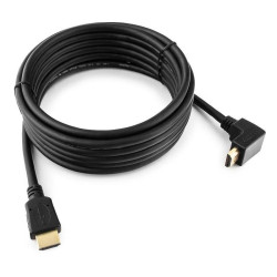 Кабель HDMI Cablexpert CC-HDMI490-15, 4.5м, v1.4, 19M/19M, углов. разъем, черный, позол.разъемы, экран, пакет (066044) {50}