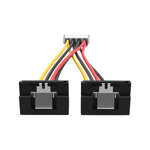Кабель-переходник питания Vention  MOLEX 4pin M / 2 x SATA 15pin F угол 90 - 0.15м