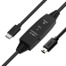GCR PRO Кабель активный 5.0m TypeC / Mini 5P USB 2.0, с усилителем сигнала, разъём для доп.питания, черный, 28/24 AWG, GCR-57382