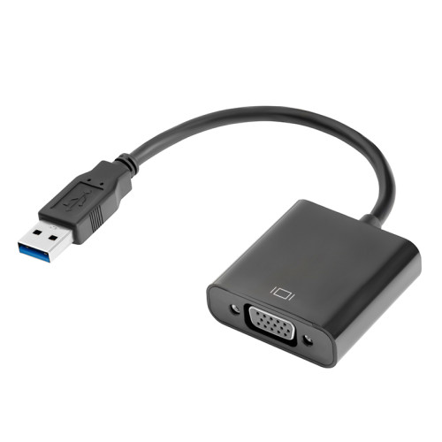 GCR Конвертер-переходник USB 3.0 AM > VGA 15F, черный, GCR-U32VGA2B