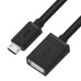 GCR PRO Адаптер переходник OTG 0.75m USB, microB 5pin/AF, черный, морозостойкий, GCR-55591