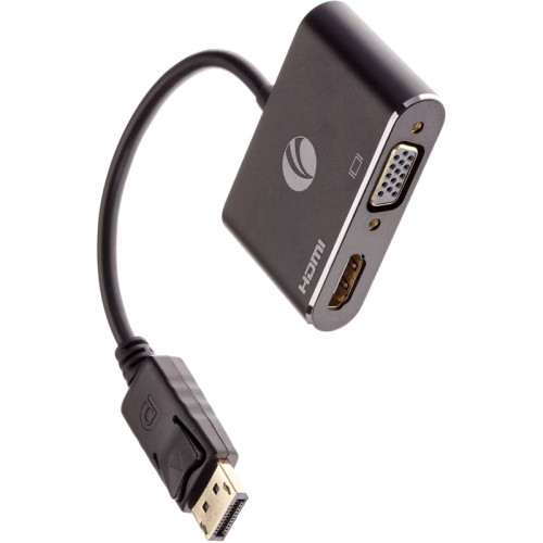 Кабель-переходник/ Кабель-переходник DisplayPort(M) ---> HDMI(F)+VGA(F)4K@30Hz VCOM Allum shell<CG640M-0.15>