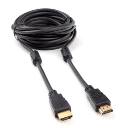 Кабель HDMI Cablexpert CCF2-HDMI4-15 4,5м, v2.0, 19M/19M, черный, позол.разъемы, экран, 2 ферр кольца, пакет (272269)