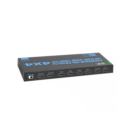 GCR Матричный переключатель HDMI 2.0 4x4, 4 устройства к 4 мониторам, поддержка 4K60Hz, 4:4:4, HDCP 2.2, 18G, IR, RS-232, GCR-56349