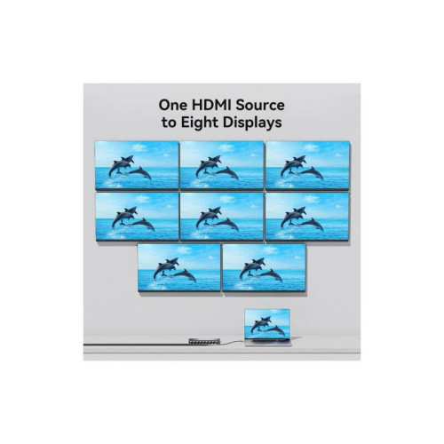 Разветвитель - сплиттер Vention HDMI 19F/8x19F на 8 мониторов Разветвитель - сплиттер Vention HDMI 19F/8x19F на 8 мониторов