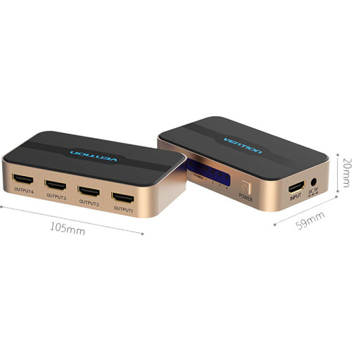 Разветвитель - сплиттер Vention HDMI 19F/4x19F на 4 монитора Разветвитель - сплиттер Vention HDMI 19F/4x19F на 4 монитора