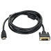 Кабель/ Кабель HDMI to DVI-D Dual Link (19M -25M) 2м, 2 фильтра, CU,Telecom  (CG481F-2M)