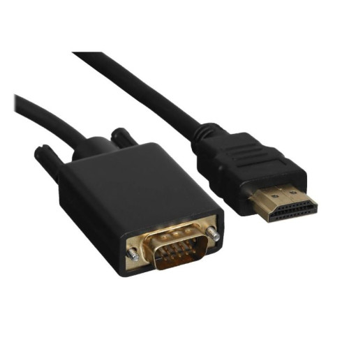 Переходник/ Кабель GoPower HDMI (m)-VGA (m) 1м черный Premium Zip-Lock c подвесом (1/200)