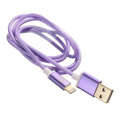 Кабели USB  ACD-Style Lightning ; USB-A 2-сторонние коннекторы, нейлон, 1м, фиолетовый (ACD-U913-P6P)