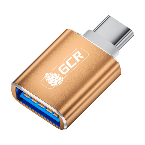 GCR Переходник USB Type C на USB 3.0, M/AF, золотой, GCR-52301