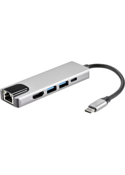 Адаптер/ Адаптер USB 3.1 Type-Cm ->HDMI A(m) 4K@30Hz, RJ45, 2XUSB3.0, PD, iOpen <ACU435M>