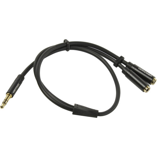 Переходник-разветвитель Vention гибкий Jack 3.5 mm M/Jack 3.5 mm F x 2 - 0.3м Переходник-разветвитель Vention гибкий Jack 3.5 mm M/Jack 3.5 mm F x 2 - 0.3м