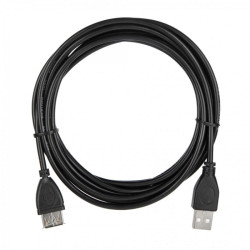 Кабель ACD-U2AAF-30L  ACD-U2AAF-30L  USB 2.0, A male - A feмale, ТТХ:  ACD-U2AAF-30L  (7/0.12BC+PE)*1P+(7/0.12BC+PE)*2C+7/0.12BC+AL+PVC OD4.0, Черный, 3м (742064)