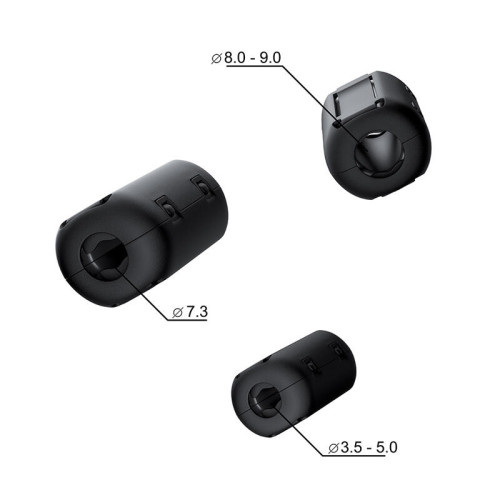 GCR Фильтр ферритовый сборный OD 3.5-5.0, черный (100 шт), GCR-53101