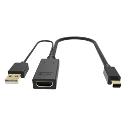 Кабель-переходник/ Кабель-переходник HDMI(F) +USB---> miniDP(M) 0.15m  4K*30Hz VCOM<CG497-0.15>