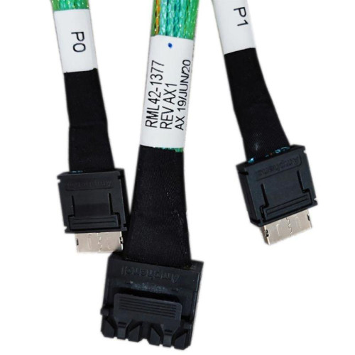 Кабель Amphenol RML42-1377 2х HD MiniSAS (SFF8643) to 2х OCuLink (SFF8611), 90cm