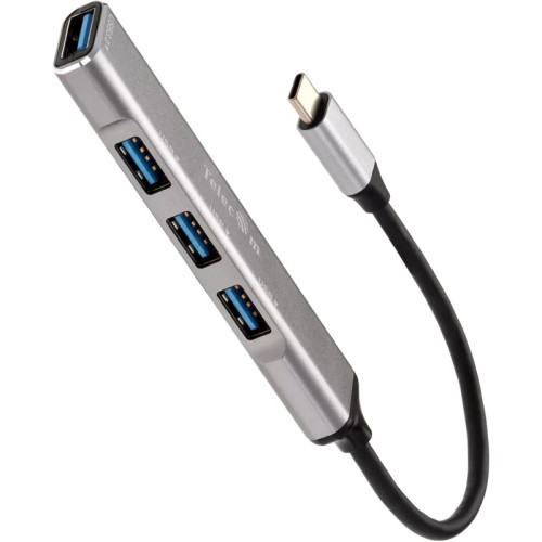 Переходник/ Переходник USB 3.1 Type-C-->USB3.0+3 USB2.0, Aluminum Shell, 0.2м Telecom <TA308C>