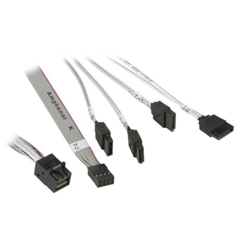 Кабель SuperMicro CBL-SAST-0631 Internal Reverse Breakout Cross-Over MINI SAS HD - 4 SATA, 55 см, 30AWG, 12Gb/s Кабель SuperMicro CBL-SAST-0631 Internal Reverse Breakout Cross-Over MINI SAS HD - 4 SATA, 55 см, 30AWG, 12Gb/s