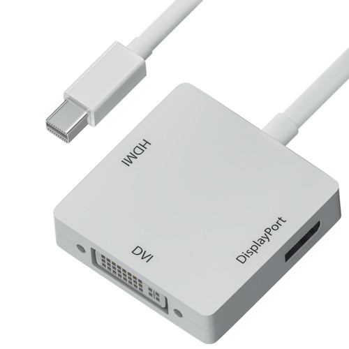 Greenconnect Адаптер-переходник Apple mini DisplayPort 20M > DisplayPort 20F/HDMI 19F/DVI 25+4F, GCR-MDP2DHD