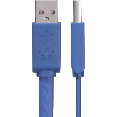 GCR Кабель PROF 5.0m USB 2.0, AM/AM, плоский, синий, морозостойкий