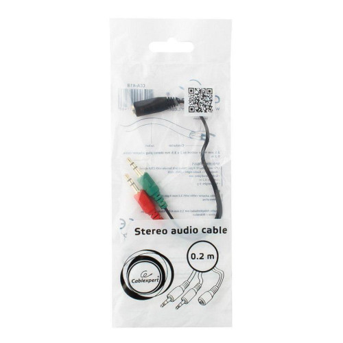 Кабель Cablexpert CCA-418 Cablexpert, джек3.5 нушники + 3.5 микрофон- джек3.5 4pin, длина 20см {1000} (097468)