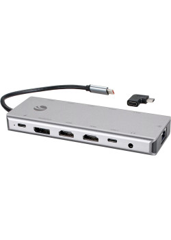 Адаптер/ Адаптер TypeC -->(2HDMI+DP)4K*60Hz+3USB3.0+TC+USB2.0+RJ45+SD+TF+PD+audio+TCадаптер, VCOM <4706>