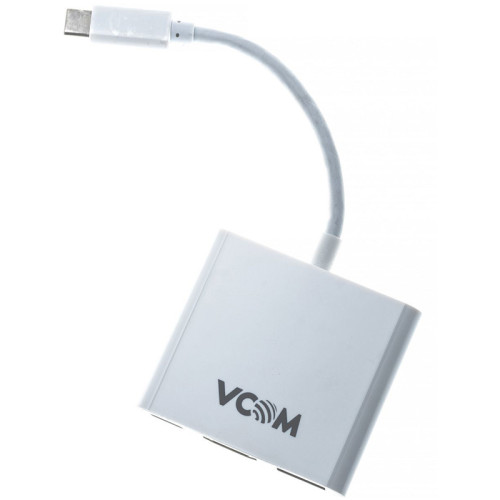 Кабель-адаптер/ Кабель-адаптер пластик USB3.1 Type-CM-->HDMI-F+USB3.0-F+TypeC-F with PD, 0,15m VCOM <CU427>