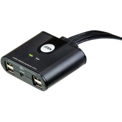 Переключатель, электрон., USB, 2 User > 4 устройства + клавиатура + мышь, 2 USB A-тип > 4 USB A-тип, Male > Female, со встроен. шнурами 2х1.2м., (USB 2.0)/ 4 PORT USB PERIPHERAL SWITCH.