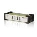 4-х порт. переключатель, электрон., KVM,  1 user PS2/USB+VGA =>  4 cpu PS2/USB+VGA, со шнурами PS2/USB 2х1.2+2х1.8м., 2048x1536, настол., без OSD, некаскад./ CUBIQ 4 PORT USB & PS/2 KVM SWITCH