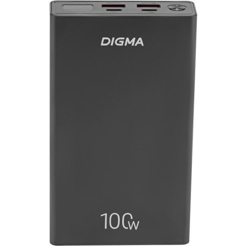 Мобильный аккумулятор Digma DGPD100WA 20000mAh QC3.0/PD3.0 100W 5A 2xUSB-A/2xUSB-C черный (DGPD20A100ABK)