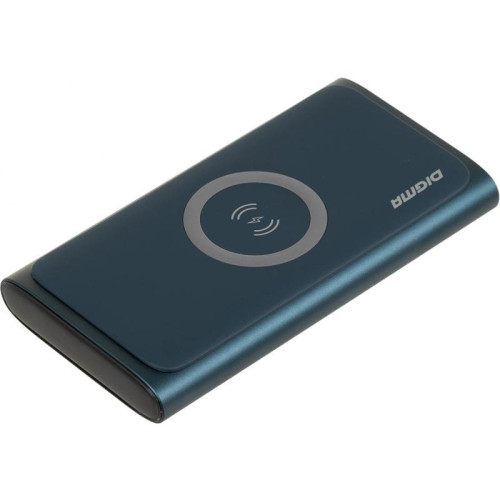 Мобильный аккумулятор Digma DGPQ10G 10000mAh QC3.0/PD3.0 22.5W 3A USB-A/USB-C беспров.зар. синий (DGPQ10G22CBL)