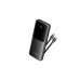 Power Bank Vention 10000mAh(Micro-USB/C/A/A) со встроенными кабелями 22.5W Чёрный с LED Дисплеем, шт.