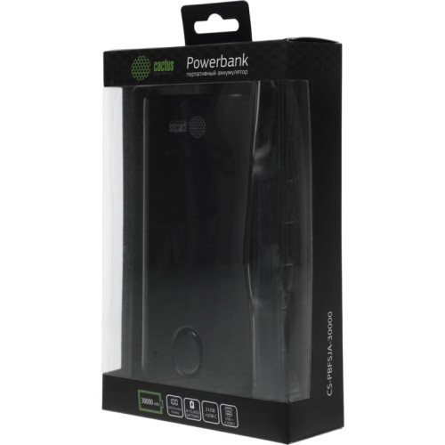 Мобильный аккумулятор Cactus CS-PBFSJA-30000 30000mAh 22.5W 4.5A 2xUSB-A/2xUSB-C черный