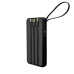 GCR PRO PowerBank на 10000mAh со встроенным кабелем USB / MicroUSB / TypeC / Lightning + фонарик, черный, GCR-55047
