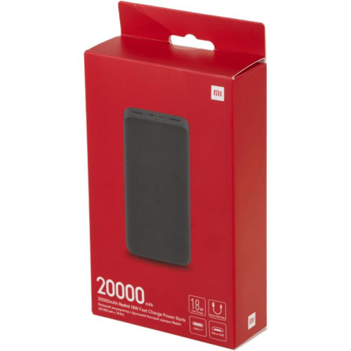 Мобильный аккумулятор Xiaomi Redmi PB200LZM 20000mAh QC3.0 18W 2.4A 2xUSB-A черный (VXN4304GL)