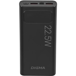 Мобильный аккумулятор Digma DGPF20A 20000mAh QC3.0/PD3.0 22.5W 3A 2xUSB-A/USB-C черный (DGPF20A22PBK)