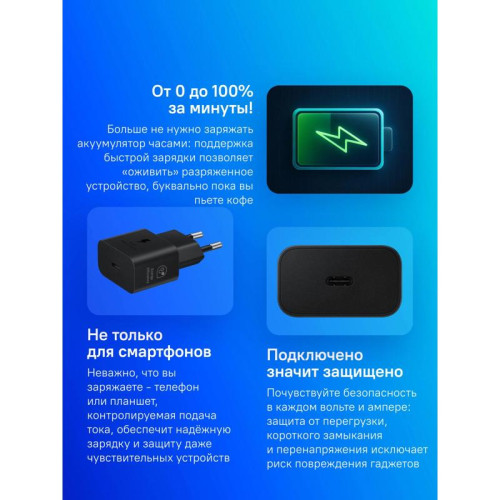 Сетевое зар./устр. Samsung EP-T2510 25W 3A (PD) USB Type-C черный (EP-T2510XBEGEU)