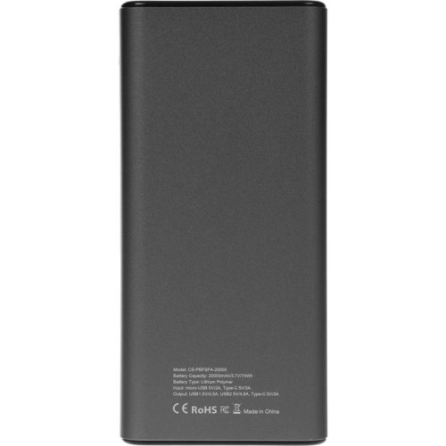 Мобильный аккумулятор Cactus CS-PBFSFA-20000 20000mAh 22.5W 4.5A 2xUSB-A/USB-C серый